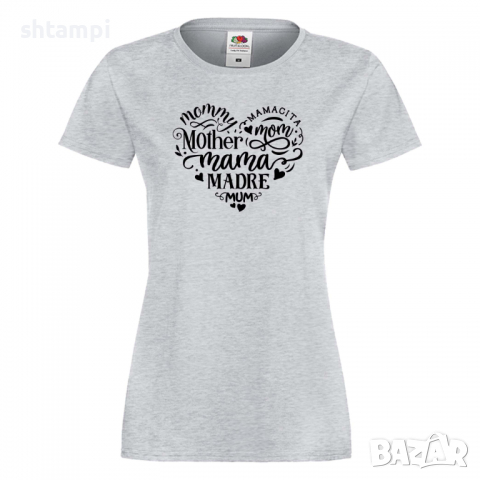 Дамска тениска Heart Mother Words 2,Празник на Майката,Подарък,Изненада,Рожден Ден, снимка 5 - Тениски - 36294794