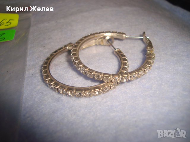 ПОСРЕБРЕНИ КЛАСИЧЕСКИ МОДЕЛ ТИП ХАЛКИ ОБЕЦИ с ИНКРУСТИРАНИ БОХЕМСКИ КРИСТАЛИ 6265, снимка 4 - Обеци - 36509817