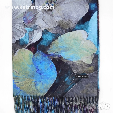 Комплект шал, шапка и ръкавици в цвят турско синьо – стилен зимен подарък за жена , снимка 2 - Подаръци за жени - 52201368