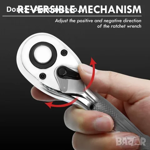 Комплект тресчотки 1/4", 3/8" и 1/2" - 3 части, снимка 5 - Други инструменти - 56012334