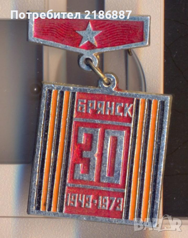 Значка 30 лет Брянск 1943-1973