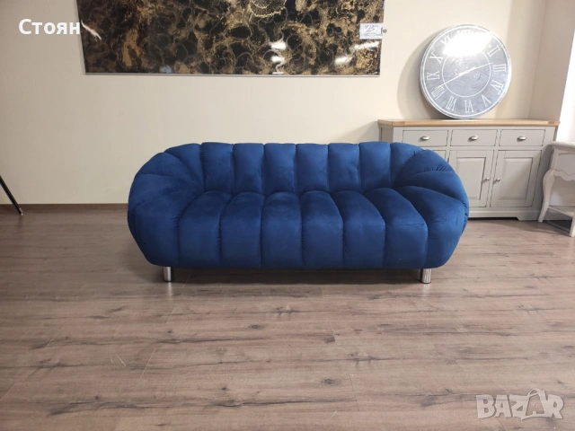 Син диван тройка от плат кадифе