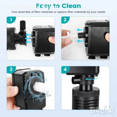 Нов Вътрешен филтър за аквариум 4 в 1 аерация вълни циркулация 15W, снимка 9 - Оборудване за аквариуми - 53530690