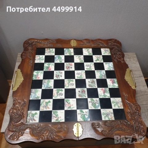 Китайски ръчно резбован дървен шах, снимка 8 - Антикварни и старинни предмети - 52641438