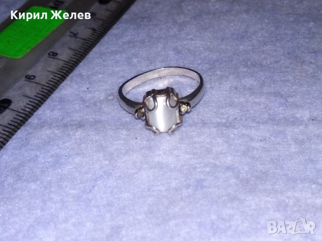 СКЪПОЦЕНЕН СРЕБЪРЕН ПРЪСТЕН СРЕБРО 925 с ЮВЕЛИРНО ШЛИФОВАН КАМЪК БЯЛО КОТЕШКО ОКО 38428, снимка 10 - Пръстени - 41388930