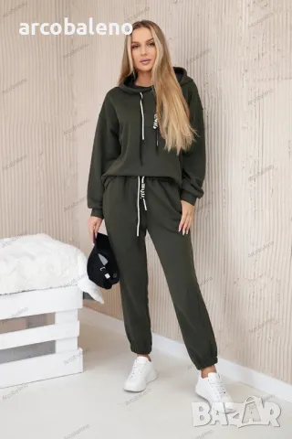 Дамски памучен комплект от две части суичър + панталон, 7цвята , снимка 7 - Комплекти - 47314253