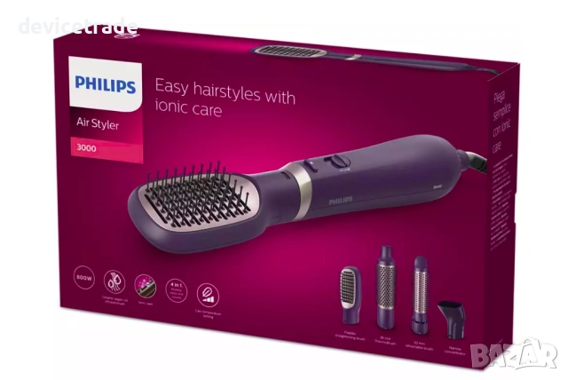 Четка с горещ въздух Philips Series 3000 BHA313/00, 800 W, Йонна технология, снимка 10 - Други - 53346599