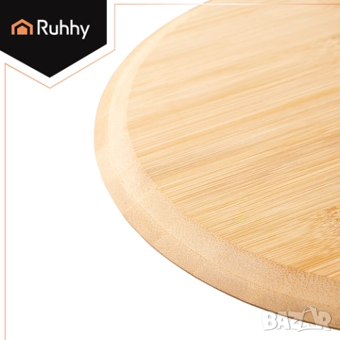 Камък за пица за фурна + бамбукова лопата / Плоча за пица от кордиерит, снимка 8 - Съдове за готвене - 52518816