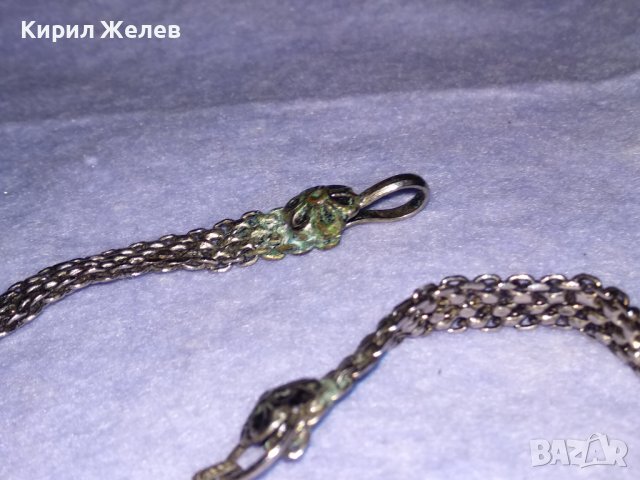 СТАРО РЕТРО ГОТИК АРТ КОЛИЕ ЧОКЪР посребрена благородна стомана с ВЕНЕЦИАНСКО СТЪКЛО МУРАНО 25991, снимка 14 - Антикварни и старинни предмети - 41751658