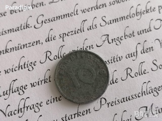 Райх монета - Германия - 10 пфенига | 1944г.; серия А, снимка 2 - Нумизматика и бонистика - 40376365