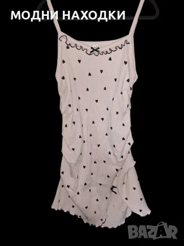 Розова дамска нощница рипс , снимка 1