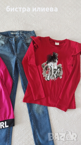 Детски комплект-дънки и блузки, снимка 4 - Детски Блузи и туники - 44598739