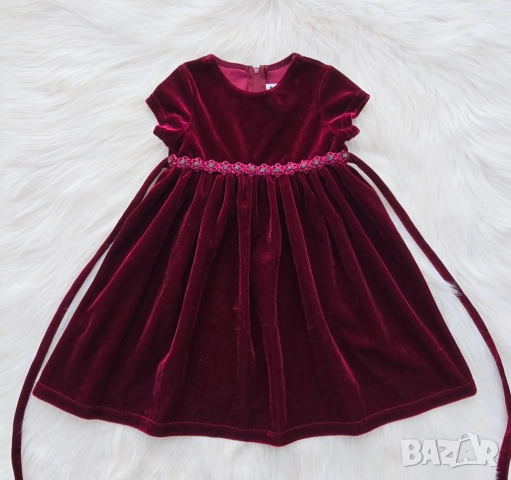 Детска рокля червено кадифе размер 2 години 