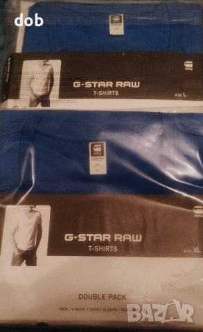  Нови тениски 2 броя пакет G star Raw T-shirt double pack, V-Neck, снимка 1