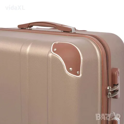 vidaXL Комплект от 4 броя твърди куфари на колелца, цвят шампанско, снимка 3 - Куфари - 56148325