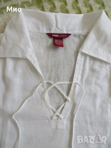 H&M LOGG, нова ленено-памучна блуза, 40, снимка 3 - Блузи с дълъг ръкав и пуловери - 39167130
