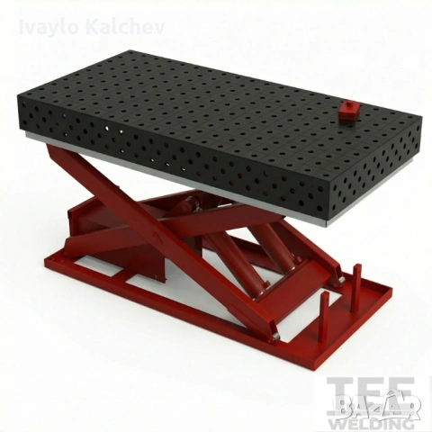 Заваръчна маса Hobby 2000×1000 х 8 мм - хидравлична повдигаща система