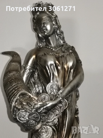 Коледа дойде. Голяма Статуетка Фортуна сребриста – 50 см., снимка 4 - Декорация за дома - 52673206