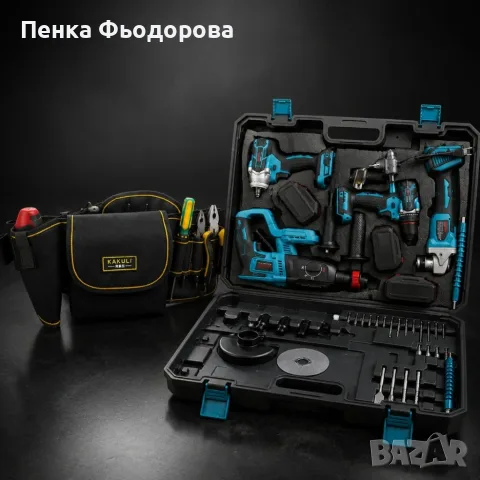 Комплект акумулаторни инструменти BOXER BX-187 4в1 + ПОДАРЪК многофункционална работна чанта, снимка 3 - Куфари с инструменти - 55848256