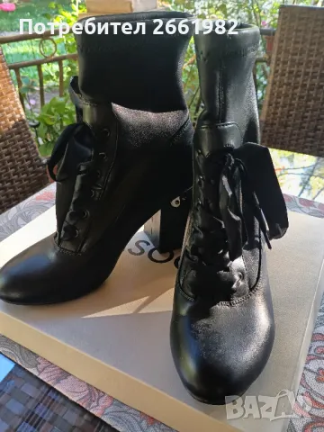 Красиви черни боти с панделка 🎀, снимка 2 - Дамски боти - 47387474