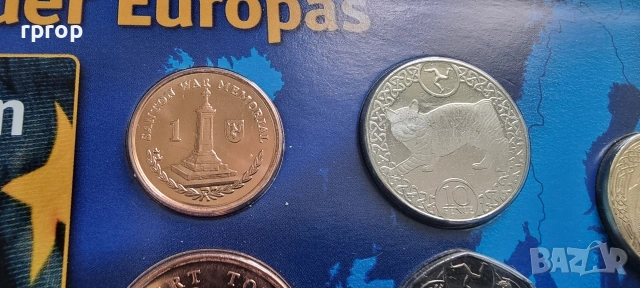 Остров Ман.
1, 2, 5, 10, 20 ,50 цента 1 и 2 паунда.
UNC., снимка 2 - Нумизматика и бонистика - 36976492