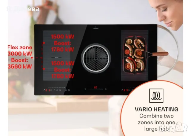 Индукционни котлони + абсорбатор за вграждане Klarstein, снимка 2 - Котлони - 50290301