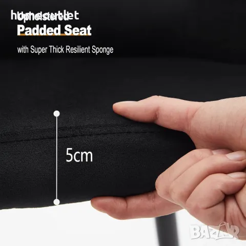 Комплект кадифени трапезни столове тип кресло – 2бр - C-U-DC-B0324BL, снимка 7 - Столове - 49114852