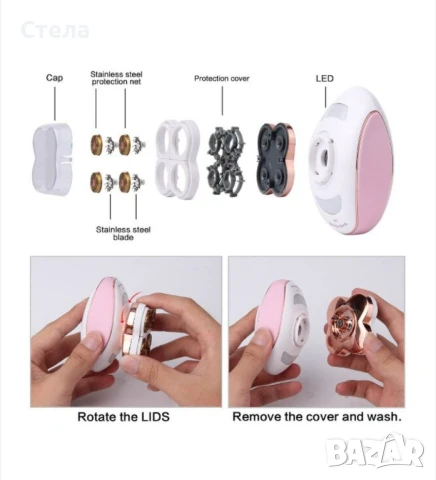 Електрически тример , самобръсначка 4 глави за цяло тяло, снимка 4 - Тримери - 50923614