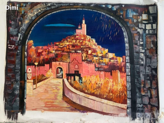 СТЕФАН АТАНАСОВ масло/платно В. Търново, снимка 2 - Картини - 52826950