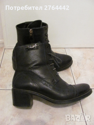 Кожени боти - 38 номер , снимка 2 - Дамски боти - 36281297