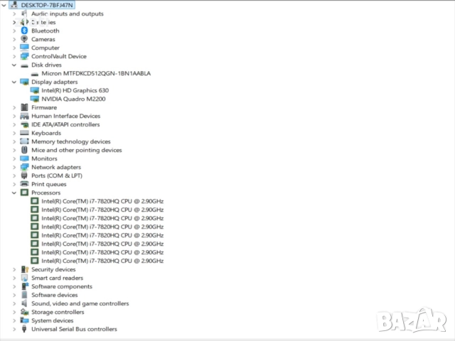 laptop Dell Precision 7520 i7-7820HQ 2.90GHz/RAM 16GB/SSD 512GB/NVIDIA Quadro M2200 4GB DDR5, снимка 13 - Лаптопи за работа - 52453257