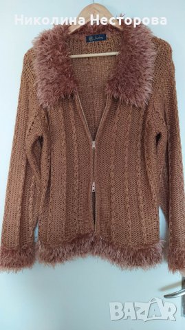 Дамска блуза плетена с двустранен цип, снимка 4 - Блузи с дълъг ръкав и пуловери - 39241682