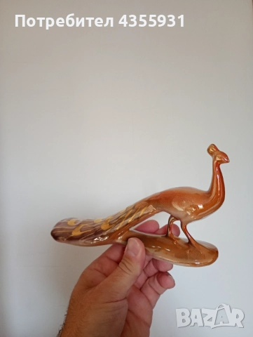 РЯДЪК Уникален Цвят Стар български порцелан паун порцеланова фигура , снимка 8 - Антикварни и старинни предмети - 52114508