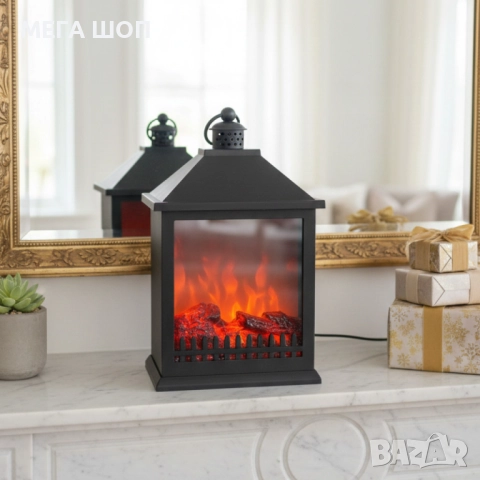 LED Декоративен фенер-камина – Реалистичен пламък за Коледа и зимен уют, снимка 2 - Лед осветление - 52641811