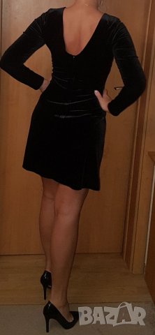 Рокля кадифе с бродерия роза Fervente , снимка 6 - Рокли - 26812806