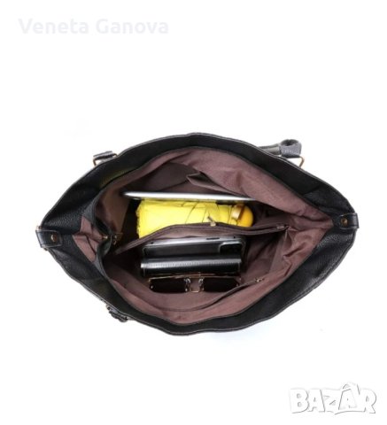 Дамска голяма чанта в черен,кафяв цвят или екрю, снимка 9 - Чанти - 42592966