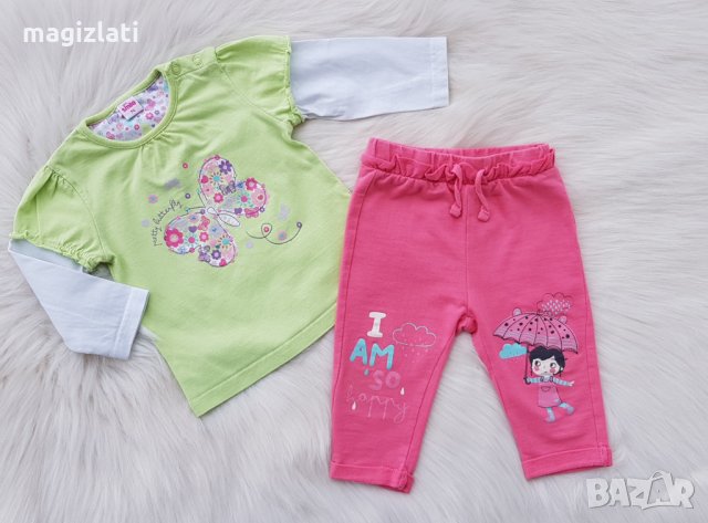 Блуза и клин за момиче 6-9 месеца, снимка 1 - Комплекти за бебе - 36017203