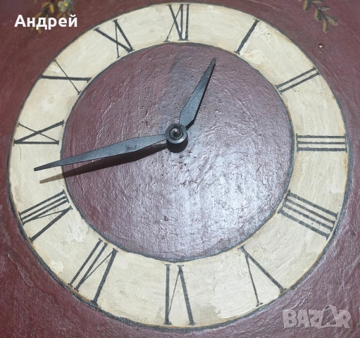 Немски Рисуван Стенен Часовник, снимка 3 - Стенни часовници - 52751301