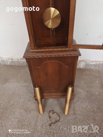 Стар паркетен часовник Tempus Fugit с махало и тежестти,Стар ретро винтидж арт старинен,Grandfather , снимка 3 - Антикварни и старинни предмети - 41904228