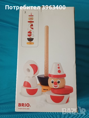 Brio Stacking Clown дървена играчка за подреждане, от 12+ месеца, снимка 2 - Игри и пъзели - 51572769