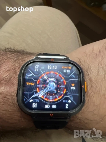 НОВ мъжки смарт часовник NX23 с функция за телефон, 2.0-инчов с LED фенерче IP68 водоустойчивост..., снимка 2 - Мъжки - 51563124