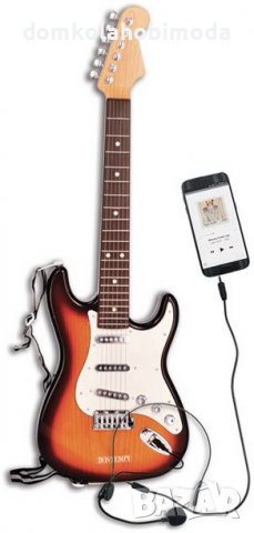 Китара с вход за телефон и плеър, Метални струни.3 батерии АА, снимка 3 - Музикални играчки - 39793049