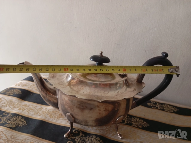 Посребрена кана за кафе,чай арт деко, снимка 2 - Други ценни предмети - 52533318