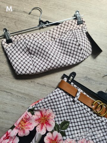 Нов уникален комплект - къси панталони с колан и бюстие / топ / CROP TOP на намаление , снимка 3 - Къси панталони и бермуди - 41619963