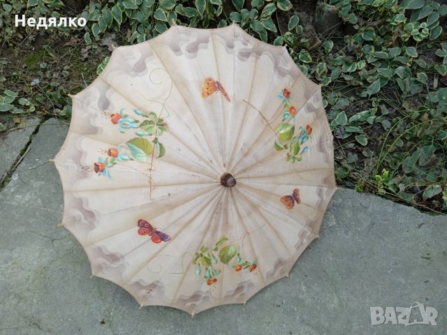 Стар дамски чадър за слънце,1900-1920г, снимка 6 - Антикварни и старинни предмети - 35815045