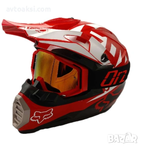 Детско юношеска кросова каска FOX/Red Bull с очила, снимка 2 - Аксесоари и консумативи - 53696020
