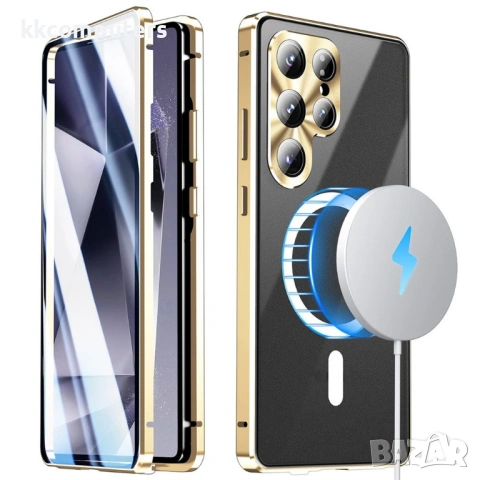 Магнитен калъф за Samsung Galaxy S26 Ultra с метална рамка и закалено стъкло, включен протектор – 5 