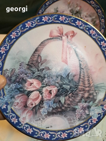 декоративни порцеланови чинии с цветя Lena Liu's 27/4, снимка 11 - Декорация за дома - 51706453