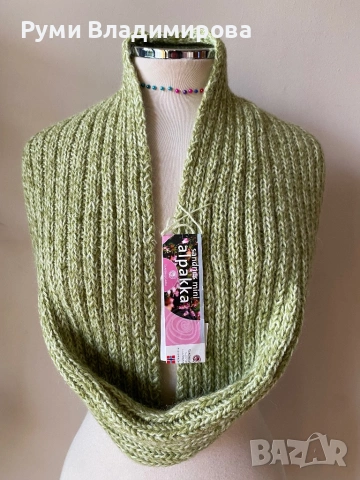 Зелен/ жълт шал/ различни видове, снимка 7 - Шалове - 50106959