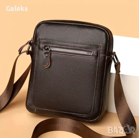 Бутикова, удобна и практична чантичка за през рамо /Черна и Кафява естест. кожа!, снимка 4 - Чанти - 50333573